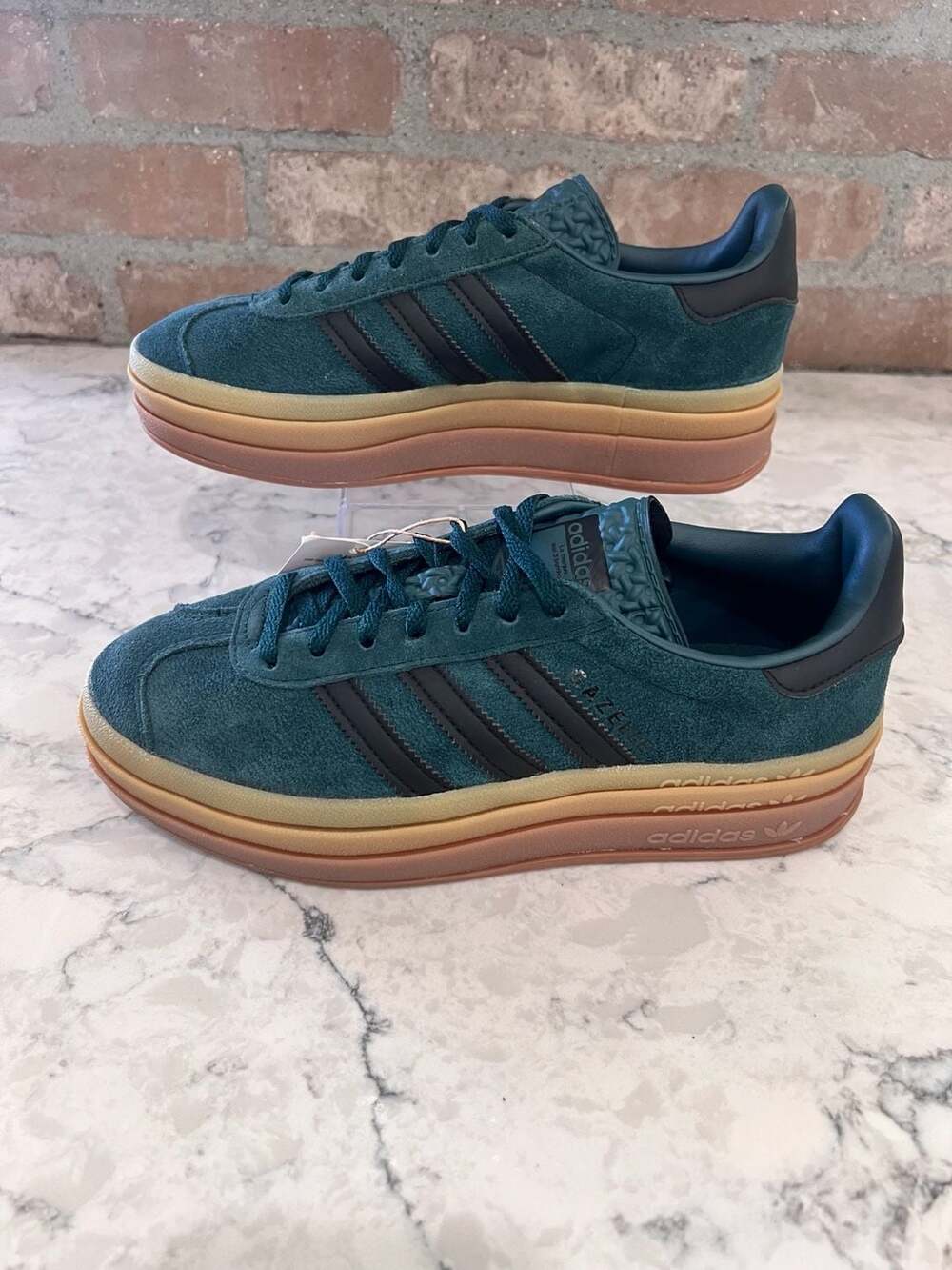 Adidas Gazelle Bold Dark Green Collegiate Green Size 7.5 New without box